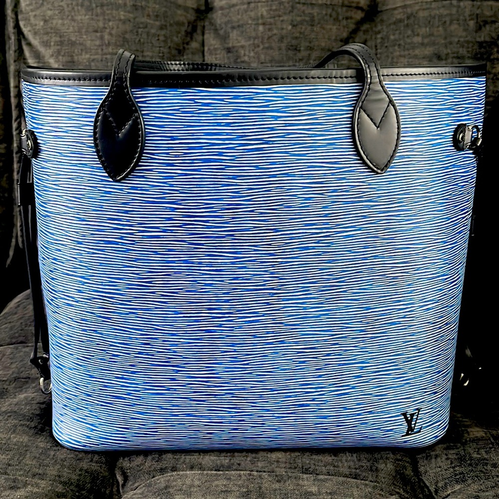 💙Louis Vuitton Neverfull Denim Mm Blue Epi